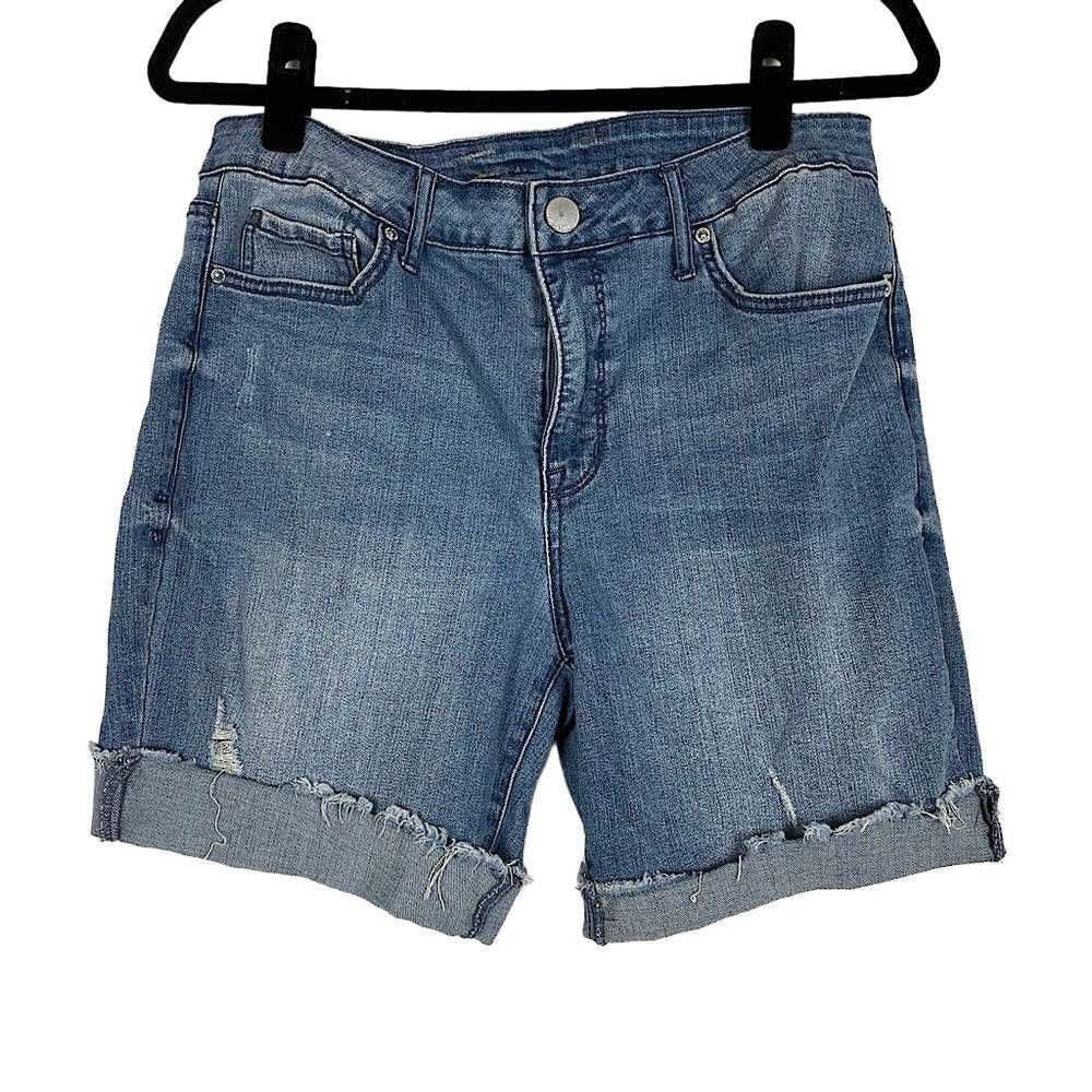 Seven7 Light Wash Distressed High Rise Short - Women’s 12